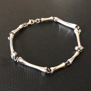 Handgemaakte 925 sterlingzilveren botten armband punk skelet gotische biker-ketting armband zilveren sieraden mode-accessoires cadeau van VINTZ