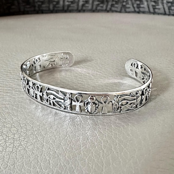 手作り925スターリングシルバーエジプトアイブレスレット、ホルスの目