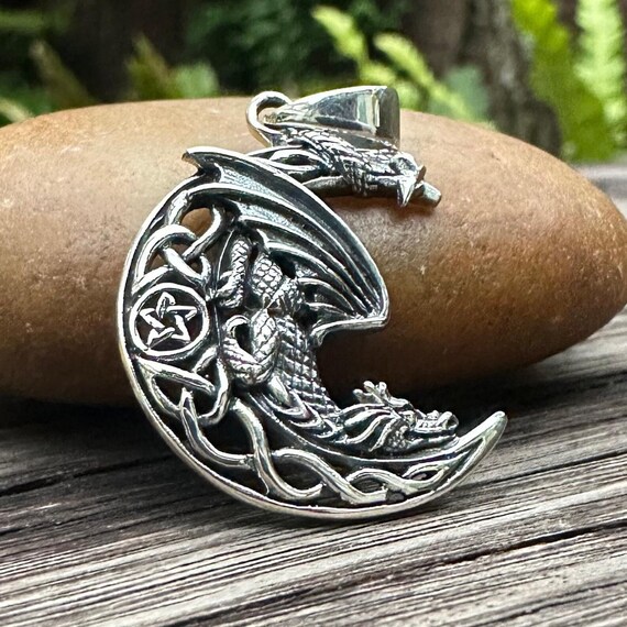 手作り925スターリングシルバードラゴンペンダントドラゴンケルト 