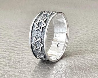 Handcrafted 925 Sterling Silver Star of David Ring Hebrew Jewish Magen David Star Judaism Seal of Solomon Ring Silver Jewelry Gift by VINTZ