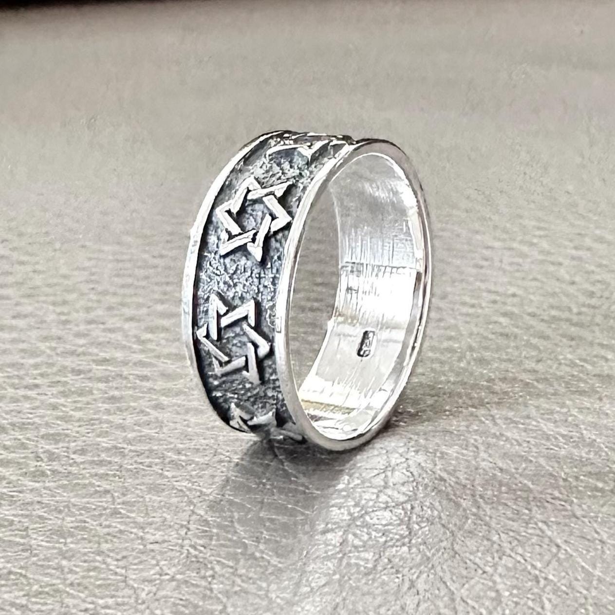 Star Of David Ring For Women - 925 Sterling Silver, Size 7.5, Minimalist Jewish Symbol Band