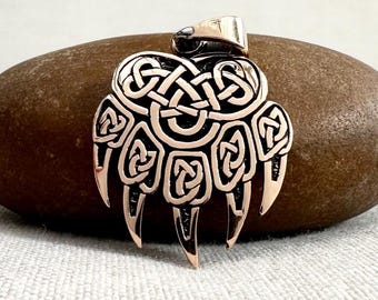 Handcrafted Bronze Bear Paw Viking Impress of Veles Fist Pendant/Necklace Jewelry Accessory VINTZ
