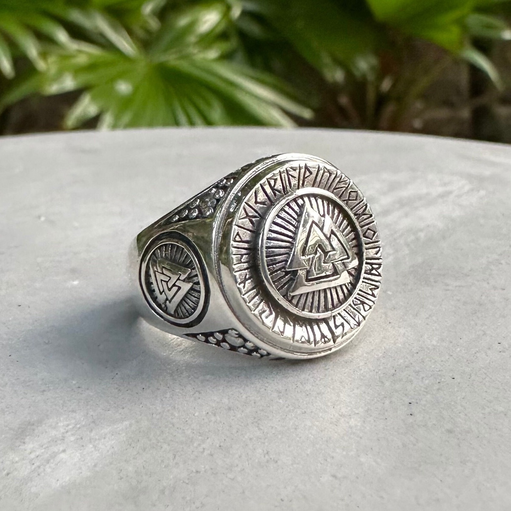 Handcrafted 925 Sterling Silver Viking Valknut Ring Viking Interlocked Triangles Rune Circle Valknut Ring Silver Jewelry Accessories Handcrafted 925 Sterling Silver Viking Valknut Ring Viking Interlocked Triangles Rune Circle Valknut Ring Silver Jewelry Accessories