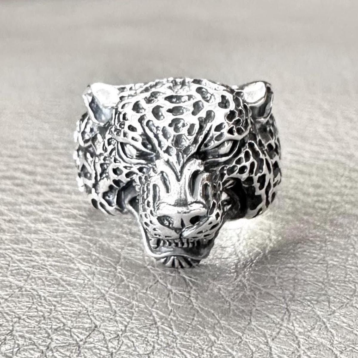 Handcrafted 925 Sterling Silver Tiger Ring Wild Animal Large Cat