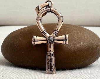 Handcrafted Bronze | Ankh Pendant | Egyptian Cross Necklace | Key of Life Amulet | Jewelry Accessory | VINTZ