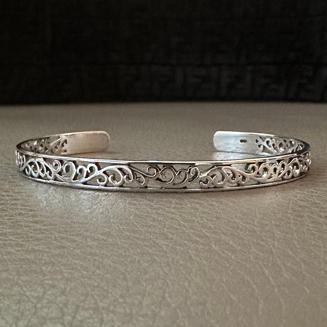 Floral Vine .925 Sterling Silver Cuff Bracelet from Bali main image 1