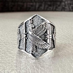 Handcrafted 925 Sterling Silver Ma&#39;at Ring Egyptian Goddess Ancient Egypt Deities Maat Amulet Talismans Ring Silver Jewelry Gift by VINTZ