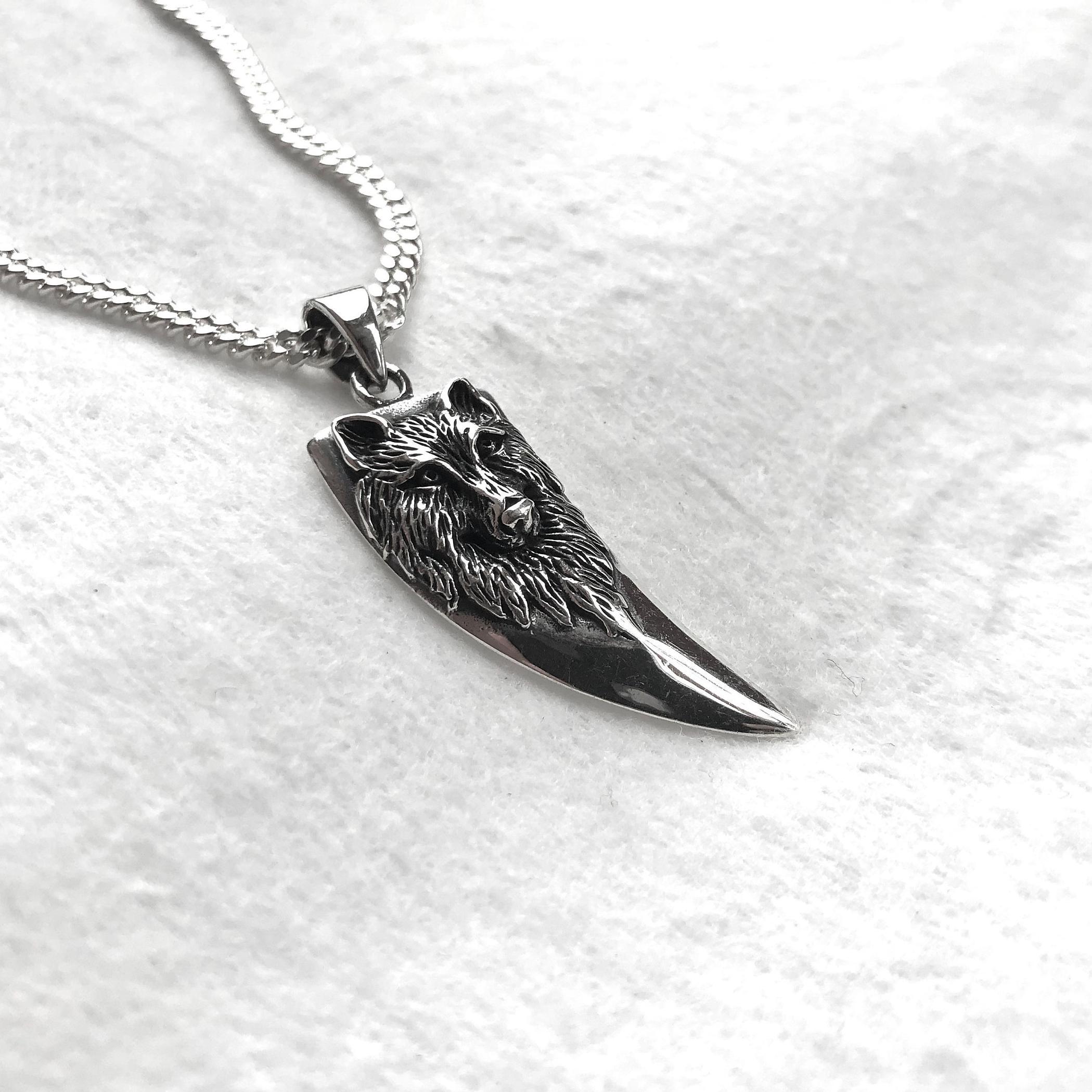 手作り925スターリングシルバーフェンリルペンダントバイキング神話狼