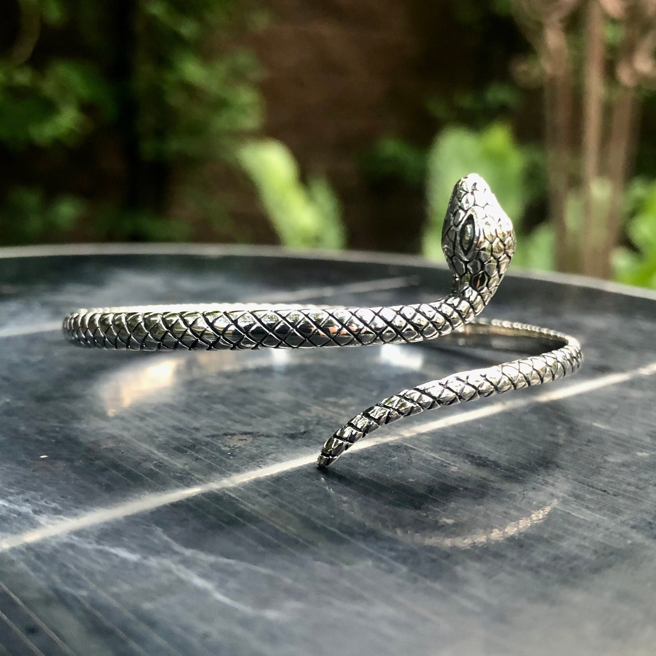 Snake Bangle STERLING SILVER 925 Snake Bracelet Cleopatra Jewelry