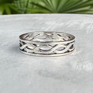 Handcrafted 925 Sterling Silver Infinity Knot Ring Viking Celtic Eternal Endless Infinity Knot Ring Silver Jewelry Accessories Gift by VINTZ