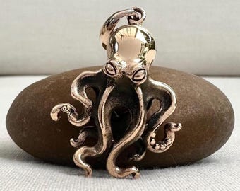 Handcrafted Bronze | Octopus Pendant | Kraken Necklace | Sea Monster | Animal Jewelry | Fashion Accessory Gift | VINTZ