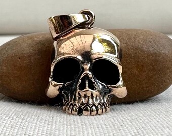 Handcrafted Bronze Skull Gothic Punk Biker Skeleton Pendant/Necklace Fashion Accessories Jewelry Gift VINTZ