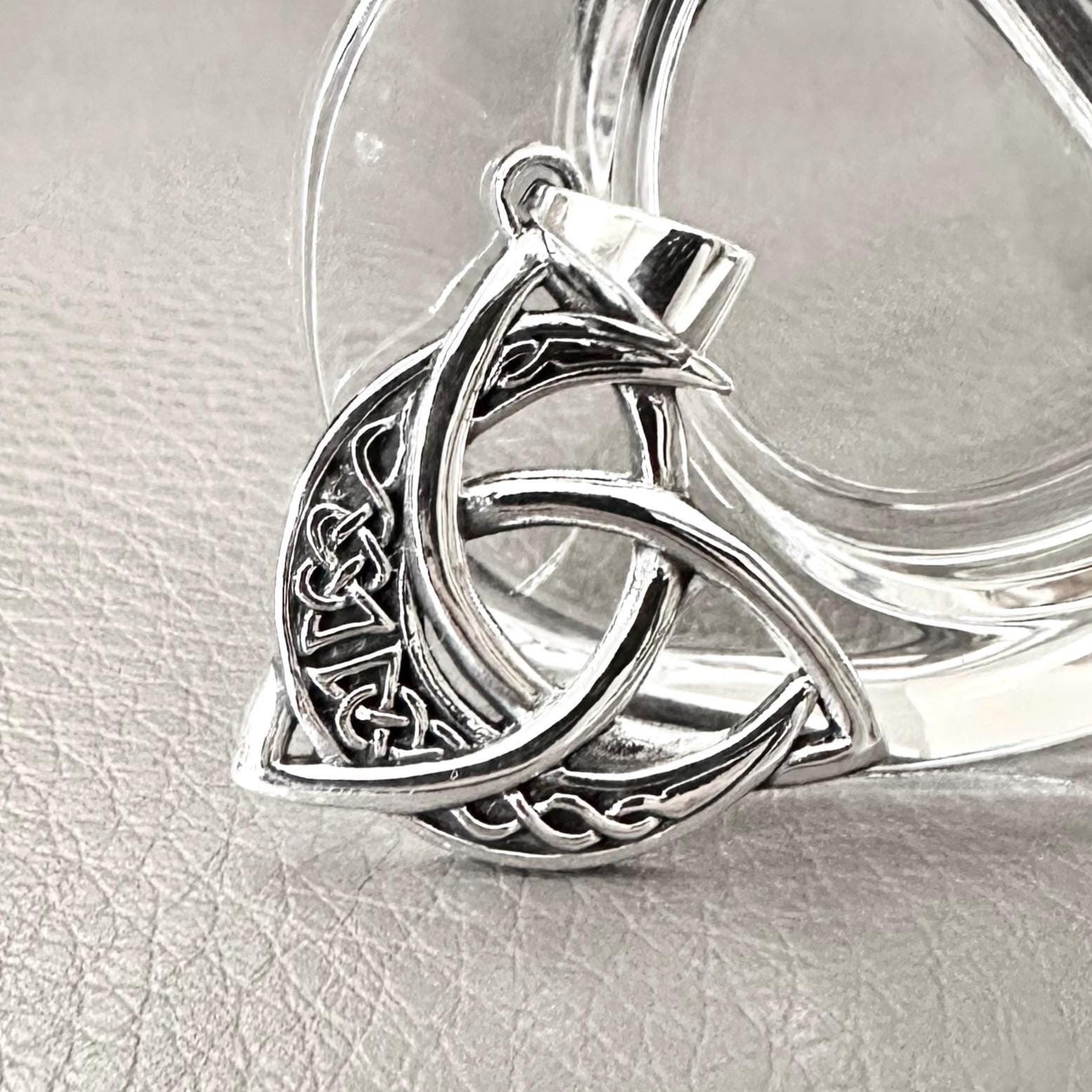 Handcrafted 925 Sterling Silver Triquetra Pendant Celtic Knot Design ...
