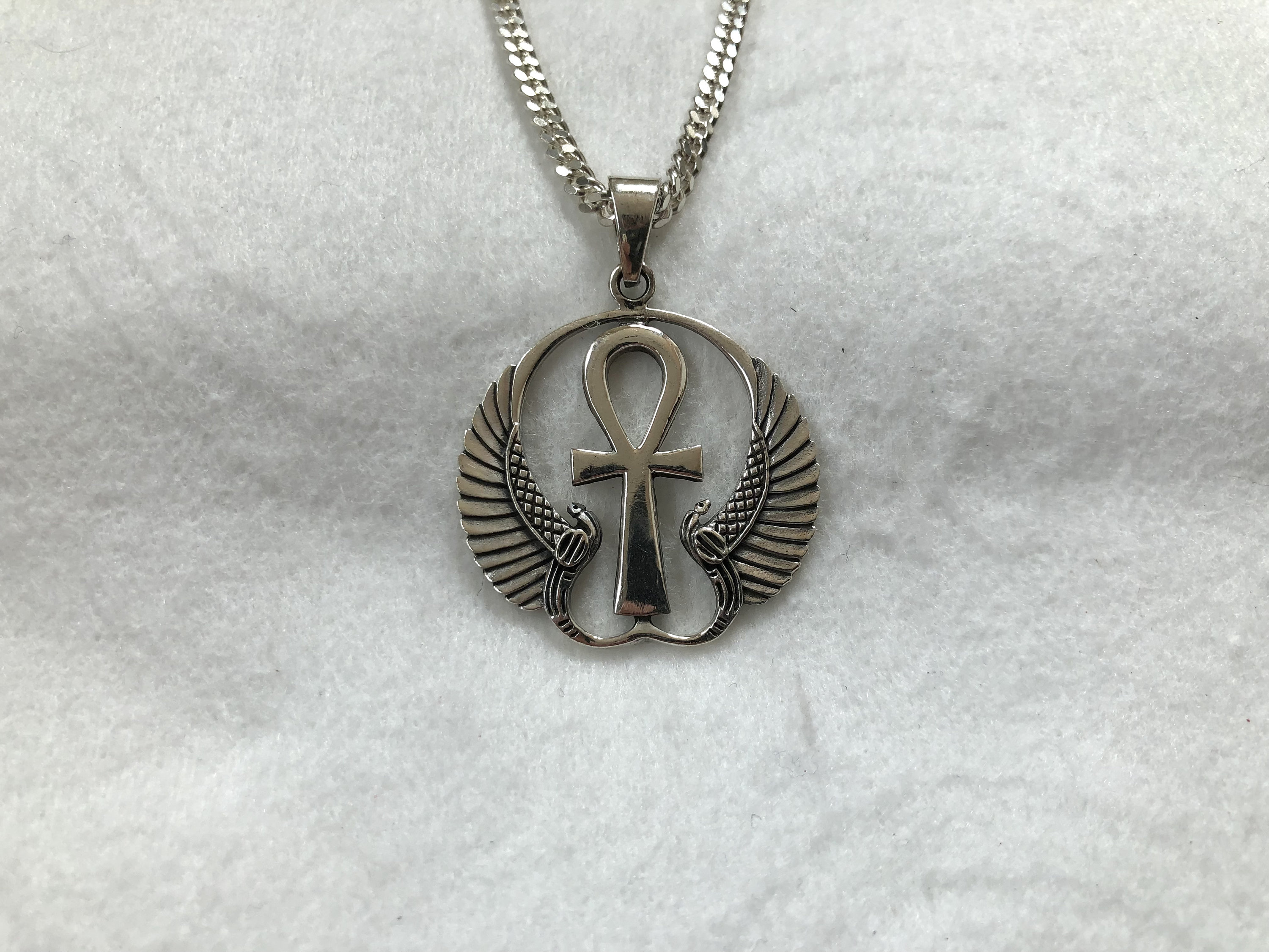 Ankh Sterling Silver Pendant 925 Isis Wing Ankh Cross | Etsy
