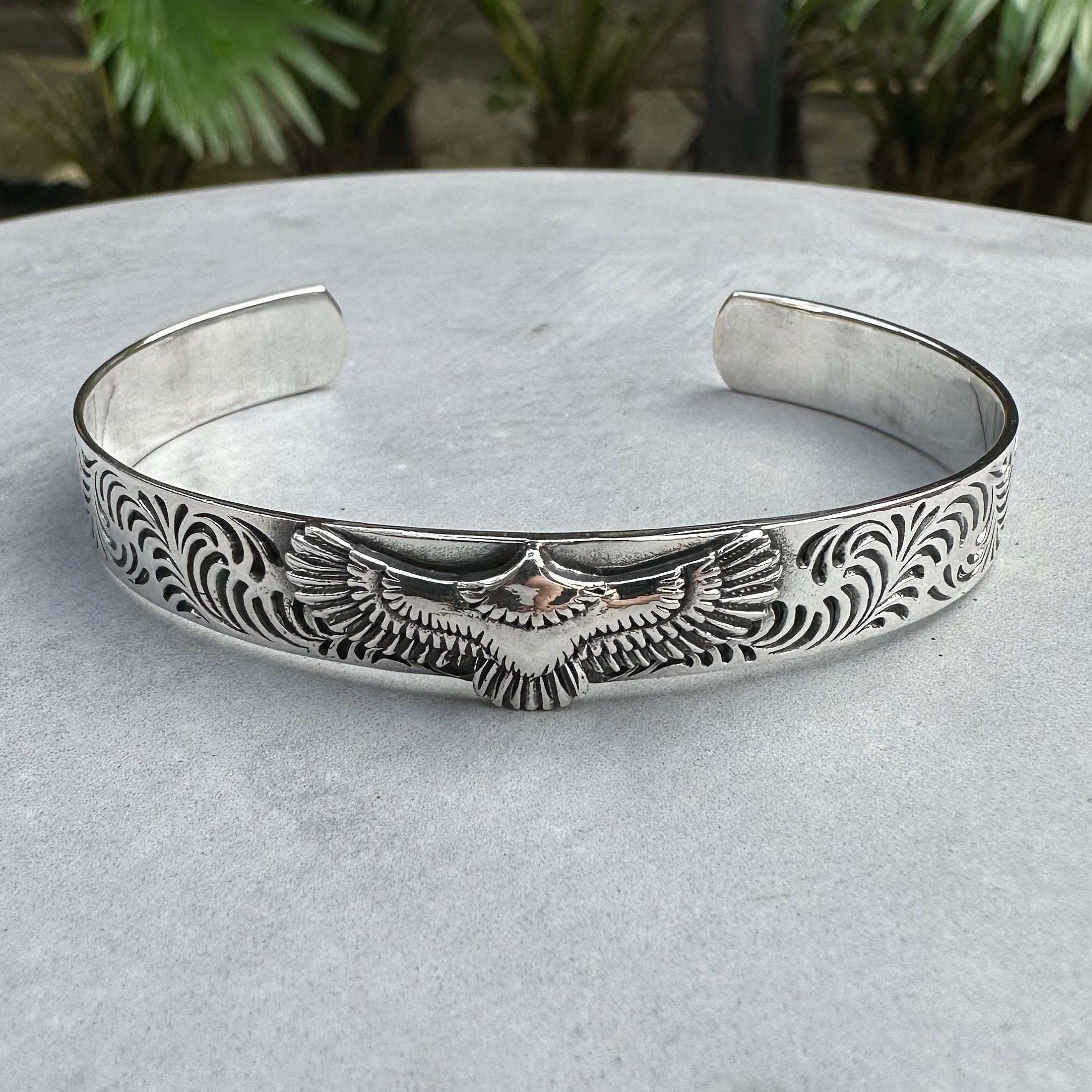 Handcrafted 925 Sterling Silver Eagle Bracelet Native American