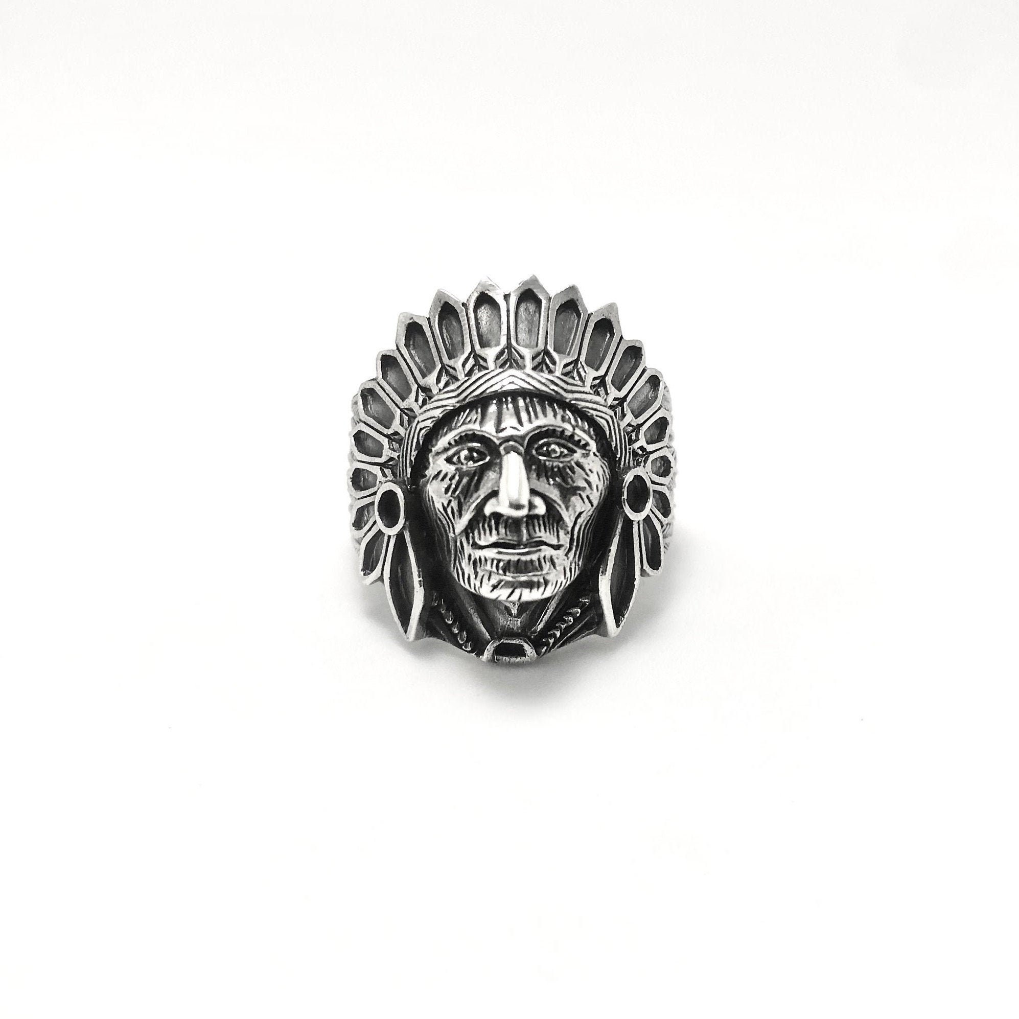 Indian Chief Sterling Silver 925 Ring Native American Chief - Etsy UK