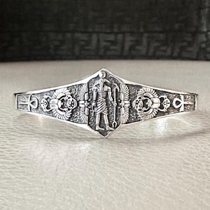 Handcrafted 925 Sterling Silver | Thoth Bracelet | Egyptian God Ibis | Deity Amulet Jewelry Gift | VINTZ