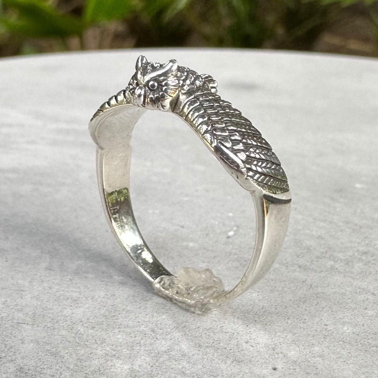 Handcrafted 925 Sterling Silver Owl Ring Night Owl Bird Women Ring Silver Fashion Jewelry Accessorie