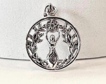 Handcrafted 925 Sterling Silver Triple Moon Goddess Pendant Luna Deities Crescent Moon Wiccan Pendant/Necklace Silver Jewelry Gift by VINTZ