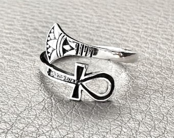 Anello Ankh egiziano in argento sterling: croce delicata, simbolo unisex - Italia