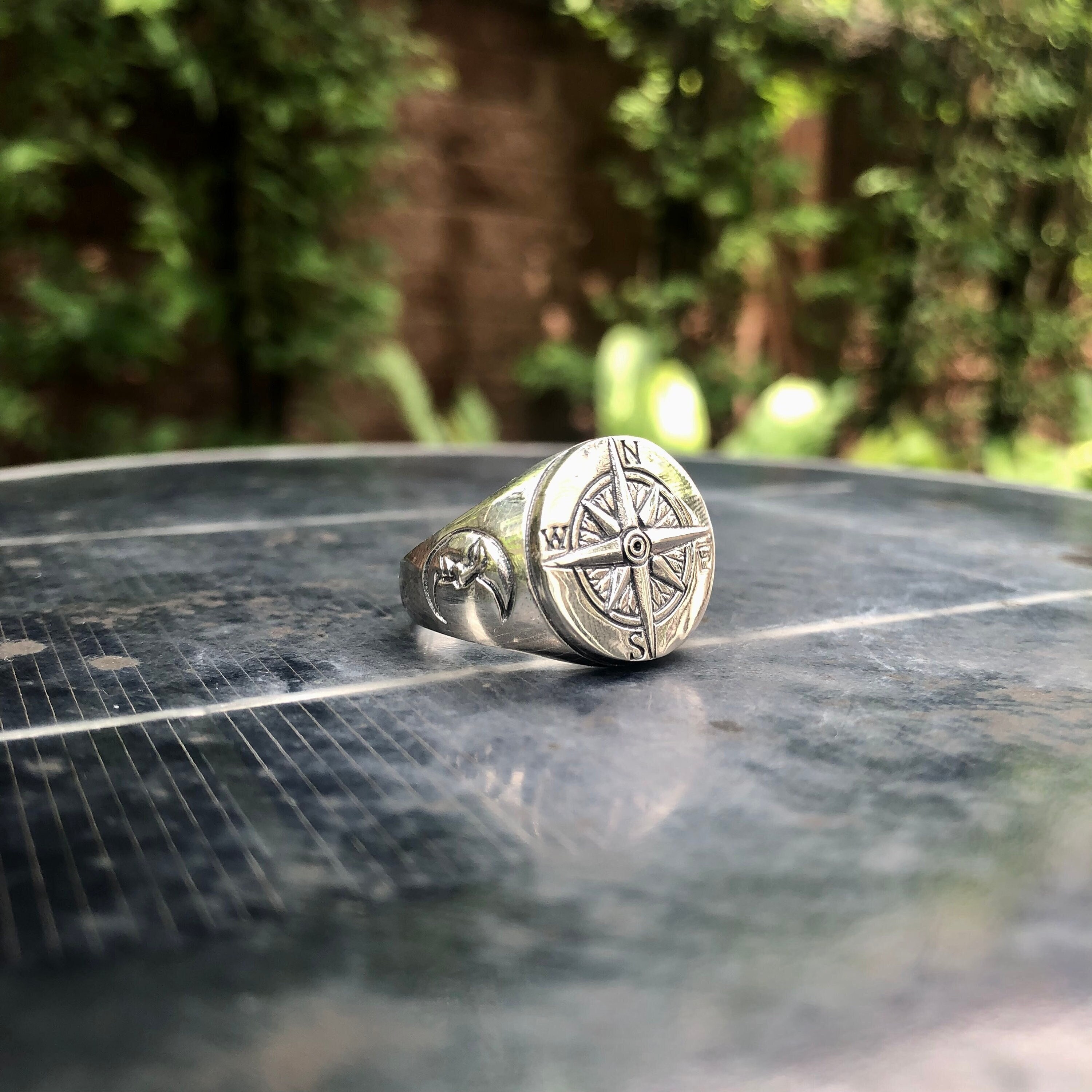 Mens compass best sale ring