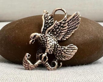 Handcrafted Bronze | Eagle Pendant | Falcon Bird Necklace | Indians Native American | Jewelry Accessory | VINTZ