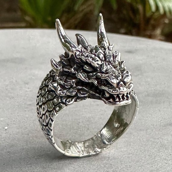 Handcrafted 925 Sterling Silver | Dragon Head Ring | Mythical