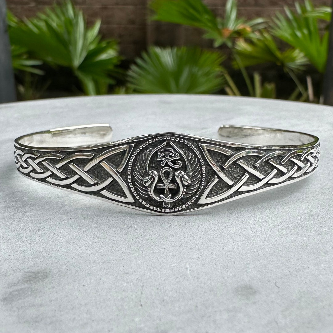 手作り925スターリングシルバーイシスアンクブレスレット女神クロス