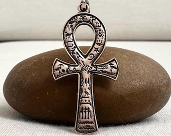 Handcrafted Bronze | Ankh Pendant | Egyptian Cross Necklace | Key of Life Amulet | Jewelry Accessory | VINTZ