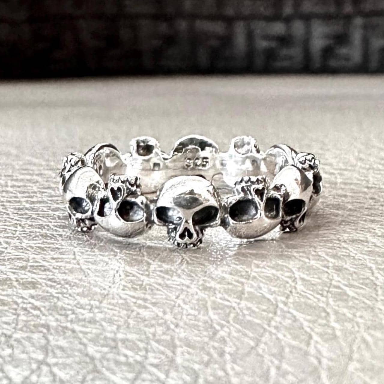 ハンドメイド 925 スターリングシルバー スカルリング パンク ゴシック