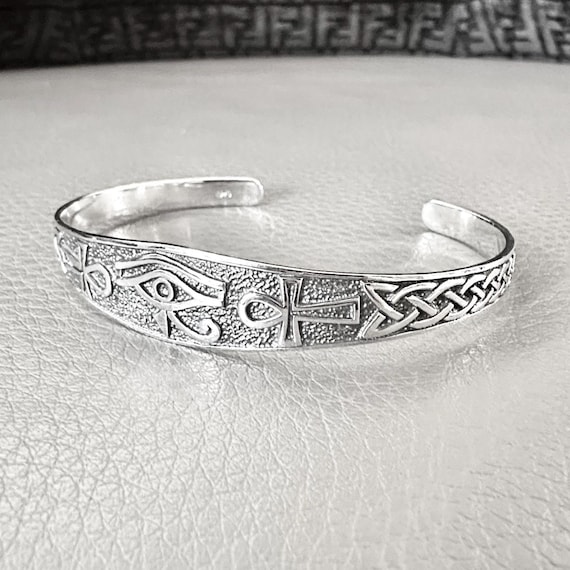 手作り925スターリングシルバーエジプトアイブレスレット、ホルスの目