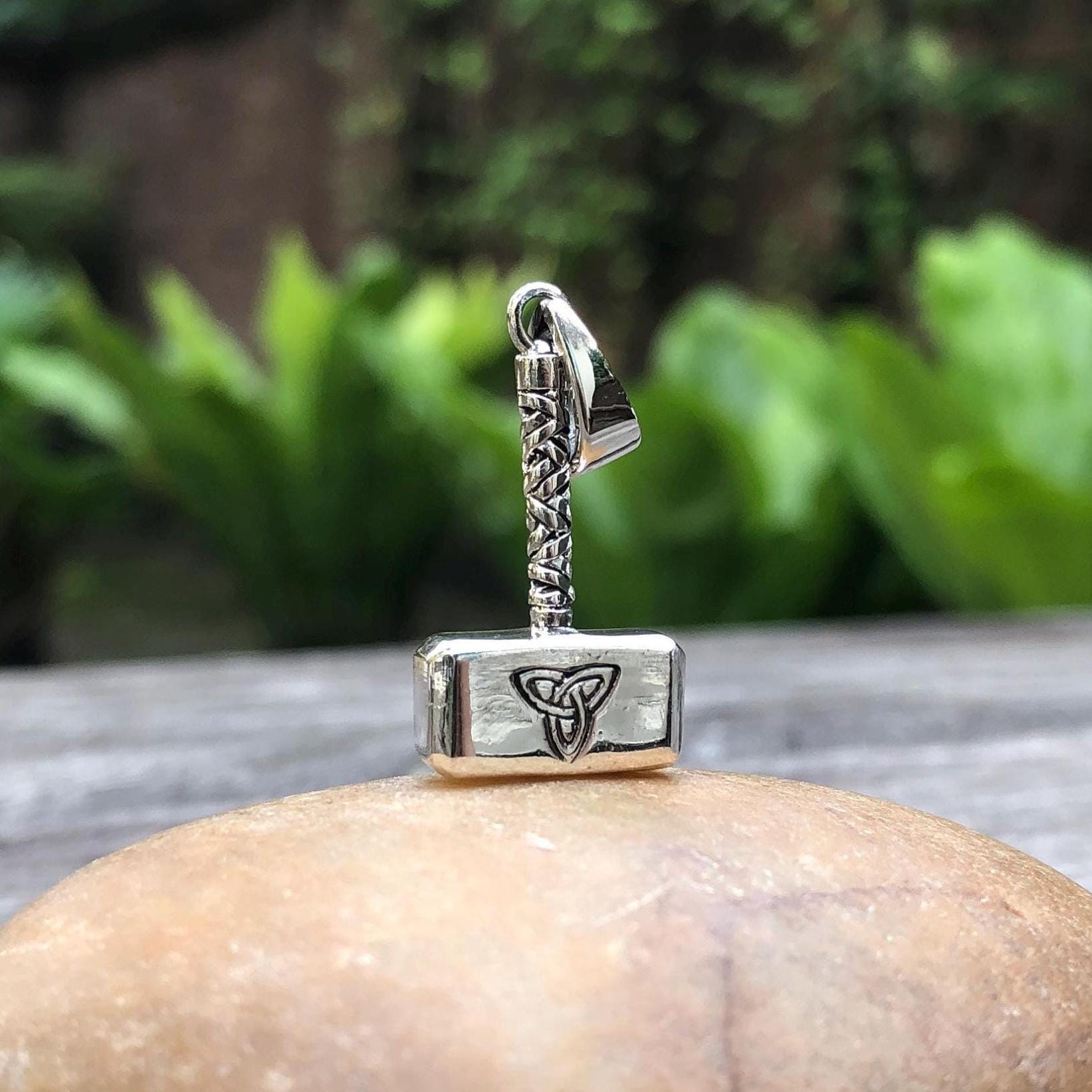 Ciondolo/collana in argento sterling 925 con martello di Thor, vichingo, Odinson, Mjolnir, celtico, accessorio per gioielli in argento, regalo di VINTZ - Italia