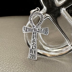 Handcrafted 925 Sterling Silver Ankh Pendant Egyptian Cross Ankh Key of Life Amulet Pendant/Necklace Silver Accessories Gift by VINTZ
