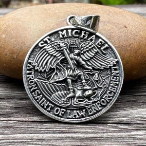 Handgefertigt 925 Sterling Silber Erzengel Anhänger St. Michael Christian Schutzengel Amulett Halskette Schmuck Zubehör Geschenk von VINTZ