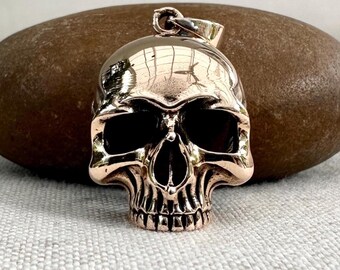 Handcrafted Bronze Skull Gothic Punk Biker Skeleton Pendant/Necklace Fashion Accessories Jewelry Gift VINTZ