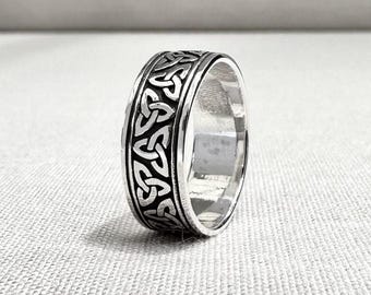 Handcrafted 925 Sterling Silver | Triquetra Ring | Celtic Knot Bands | Viking Infinity Knot Jewelry | VINTZ