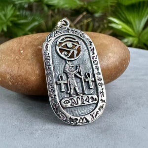 Handcrafted 925 Sterling Silver Anubis Pendant Egypt Eye & Anubis Amulet Egyptian God Pendant/Necklace Silver Jewelry Accessories by VINTZ