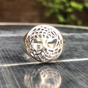 Handcrafted 925 Sterling Silver Celtic Tree of Life Ring Yggdrasil Viking World Tree Ring Silver Jewelry Accessories Gift by VINTZ