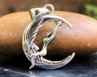Collana Argento 925 Con Ciondolo Luna E Montagna – Nodo Celtico, Regalo Per Escursionisti E Amanti Della Natura