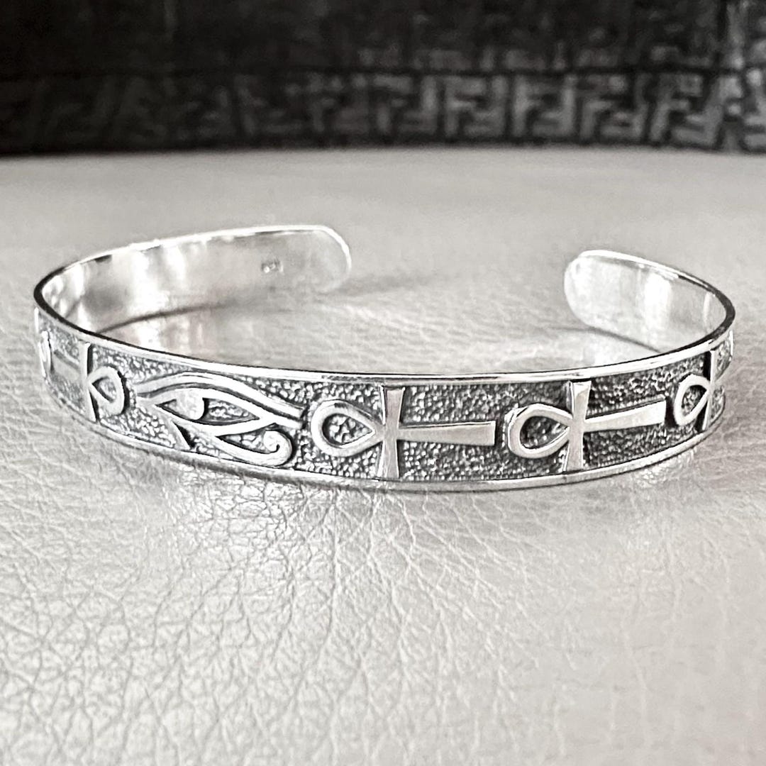 Handcrafted 925 Sterling Silver Egypt Eye Bracelet Eye of Horus