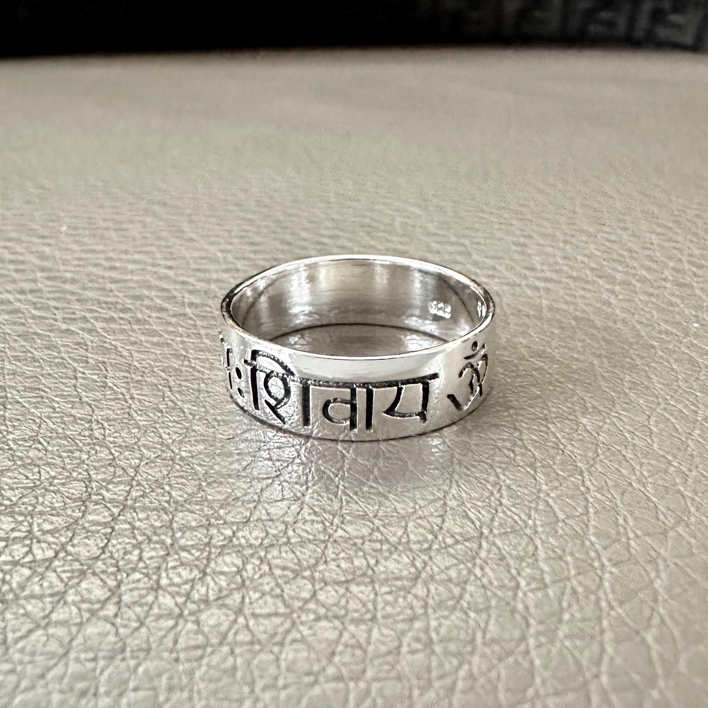 Handcrafted 925 Sterling Silver Ohm/om Ring Buddhism Hindi Yoga Symbol ...