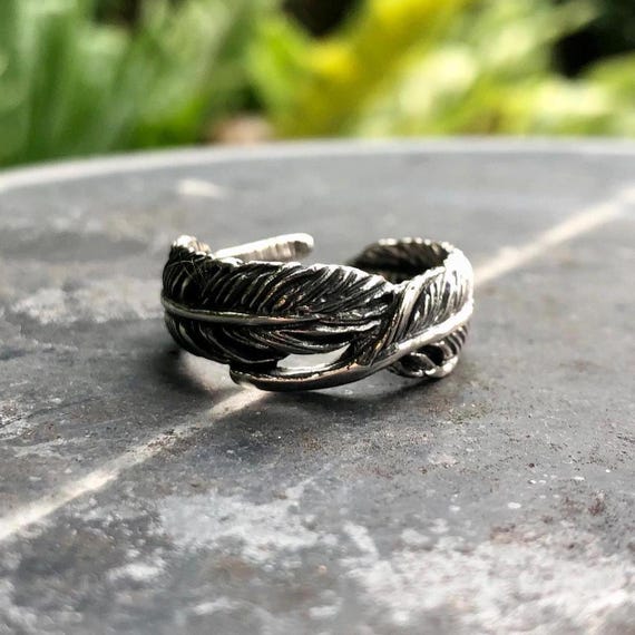 Argento Anello Con Piuma Shop The Stunning Eagle Feather Ring At