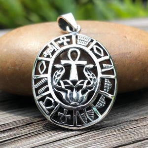 Handcrafted 925 Sterling Silver Ankh Pendant Egyptian Cross Ankh Key of Life Amulet Pendant/Necklace Silver Jewelry Accessory Gift by VINTZ