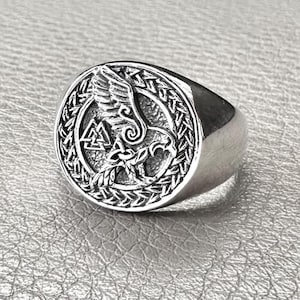 Handcrafted 925 Sterling Silver | Raven Ring | Odin's Crow Companion | Viking Bird | Jewelry Accessory | VINTZ