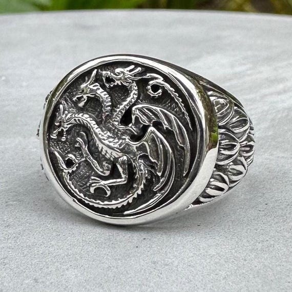 Anello In Argento Sterling Fatto A Mano Con Drago: Gioielli Gotici Mitologici, Taglia 9 - Italia - Foto 11