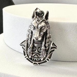 Handcrafted 925 Sterling Silver Anubis Pendant Egyptian God Deities Amulet Talismans Pendant/Necklace Silver Jewelry Accessory Gift by VINTZ