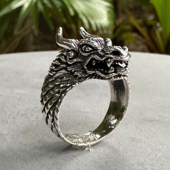Handcrafted 925 Sterling Silver | Chinese Dragon Head Ring