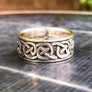 Handcrafted 925 Sterling Silver Celtic Knot Ring Infinity Endless Viking Knot Irish Style Ring Silver Jewelry Accessories Gift by VINTZ