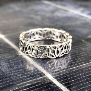 Anel Triquetra de Prata Esterlina 925 Feito à Mão Viking Nó Celta Nó Infinito Infinito Anel Irlandês Acessórios de Joias de Prata Presente da VINTZ