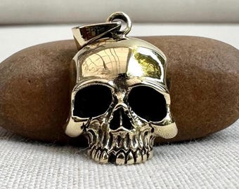 Handcrafted Brass Skull Gothic Punk Biker Skeleton Pendant/Necklace Fashion Accessories Jewelry Gift VINTZ